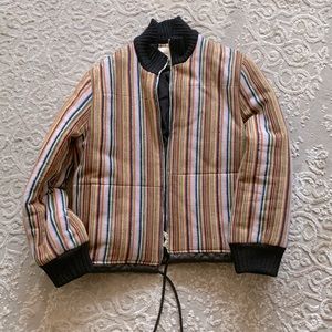 Edun striped colorful bomber jacket